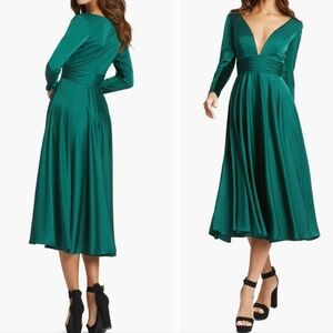 Mac Duggal Emerald Green Long Sleeve Dress